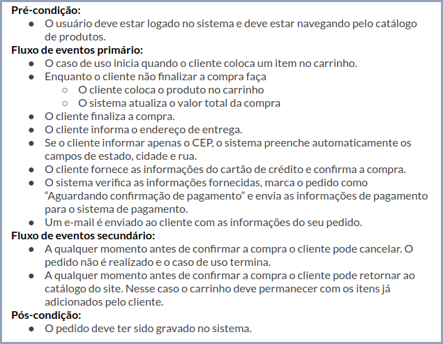 O que é Caso de Uso - Até o Momento